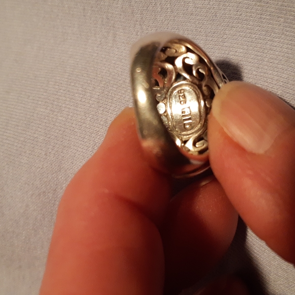 Sterling Silver with Blue Pearl Ring - Picture 4 of 8